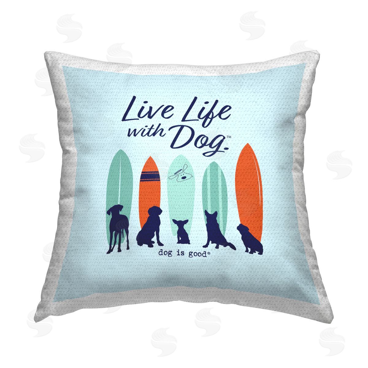 Dog Is Good Surfboards & Dogs Phrase Outdoor Quick-Dry Polyester Printed Throw Pillow