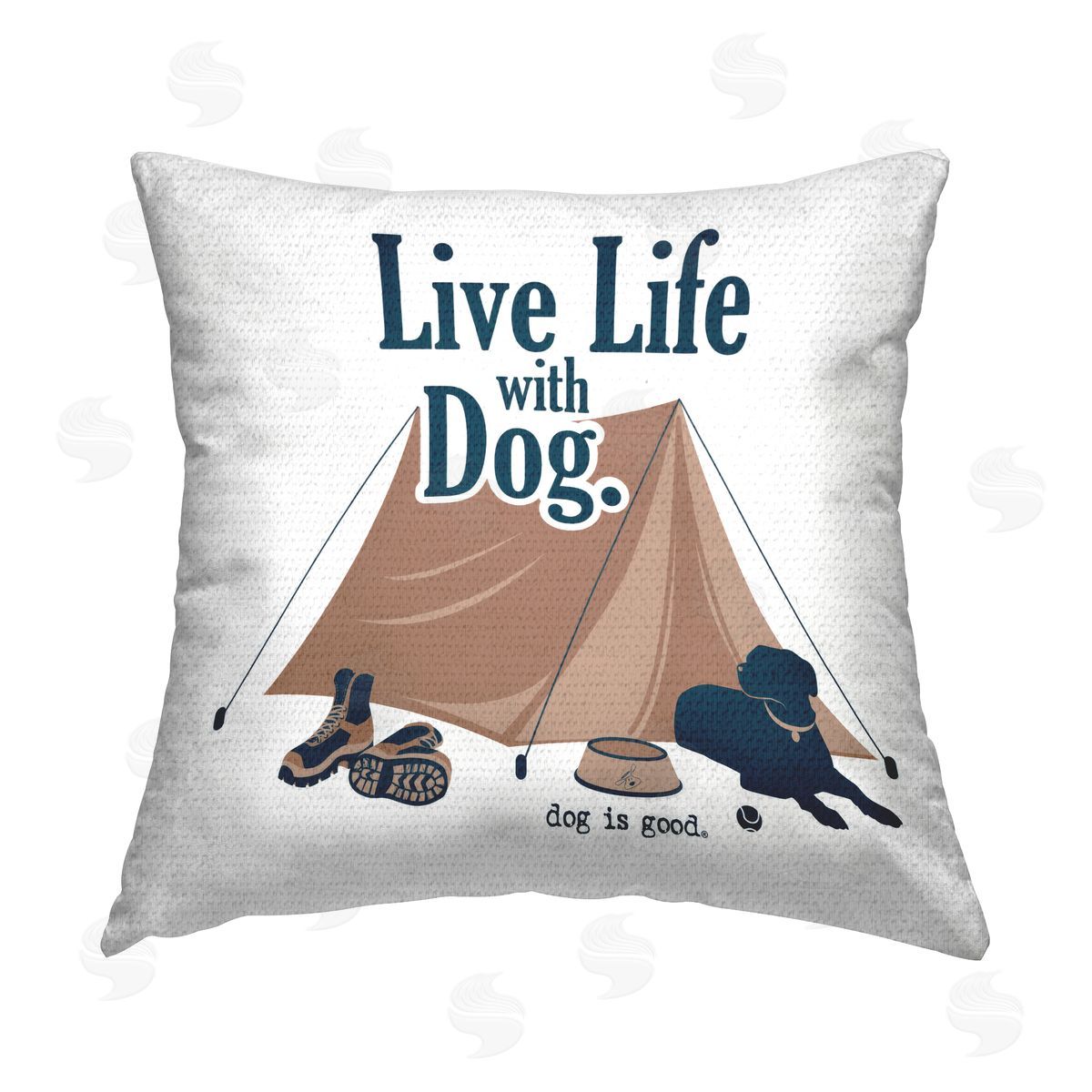 Dog Is Good Camping Life with Dog Outdoor Quick-Dry Polyester Printed Throw Pillow