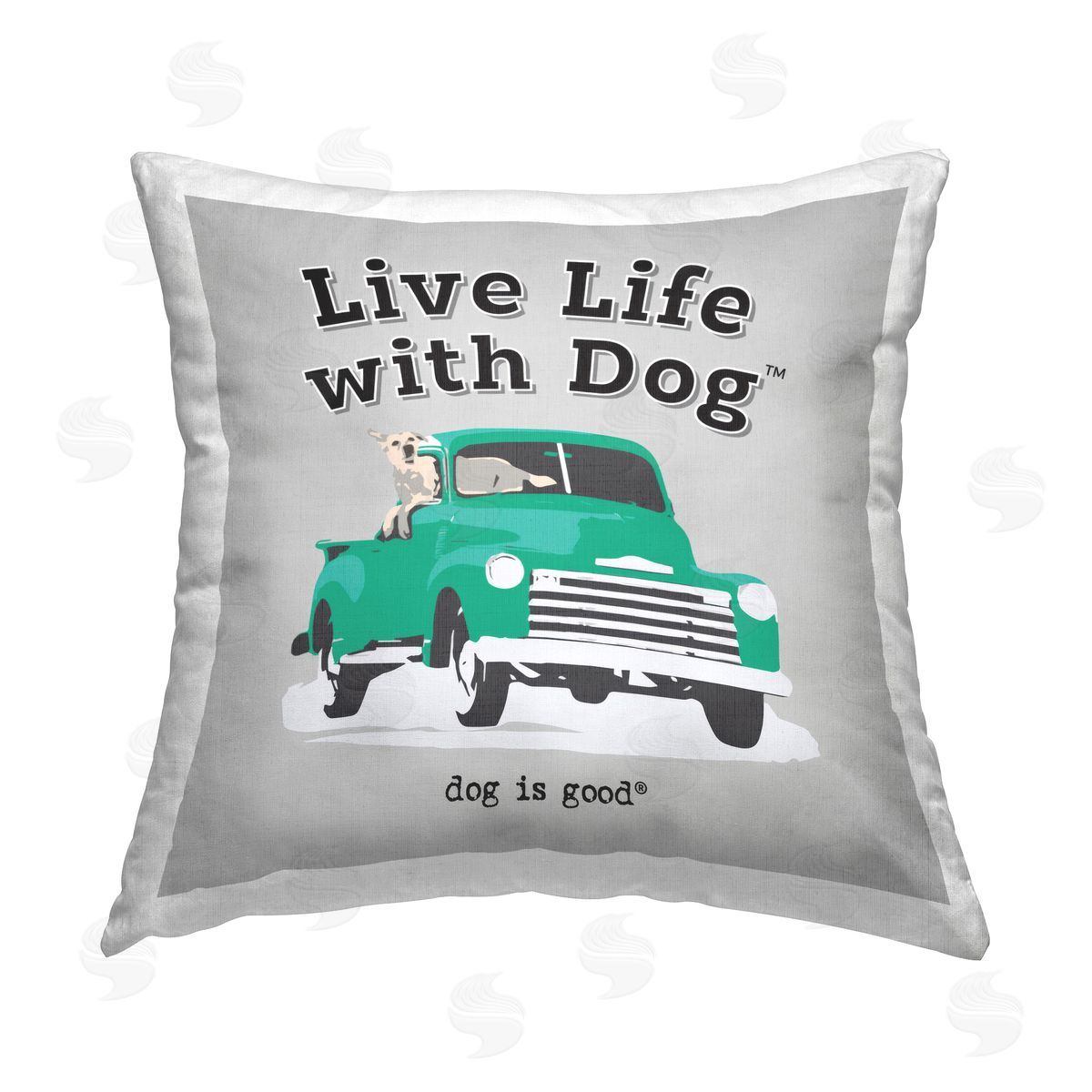 Dog Is Good Dog in Pickup Truck Printed Plush Polyester Throw Pillow