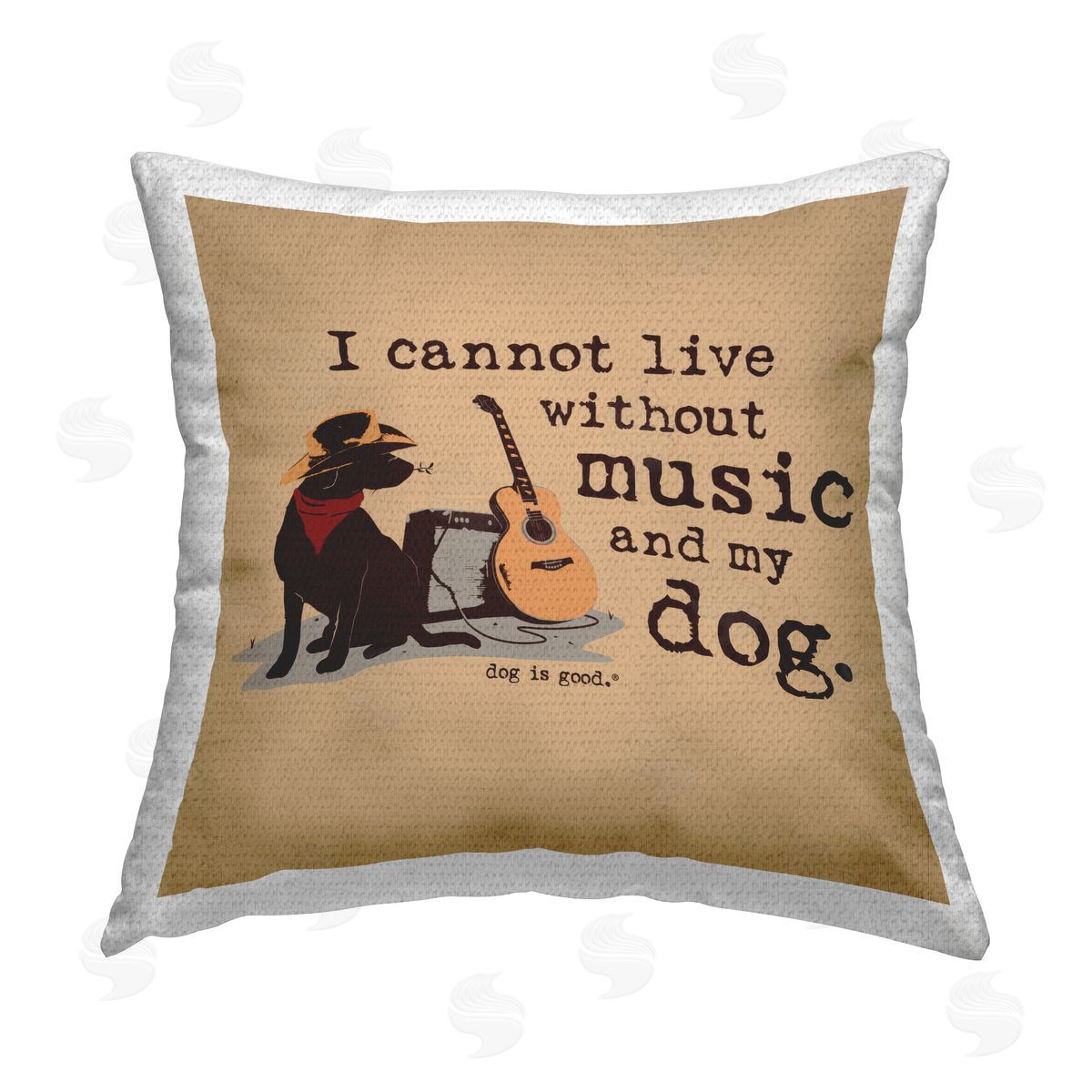 Dog Is Good Music & My Dog Outdoor Quick-Dry Polyester Printed Throw Pillow