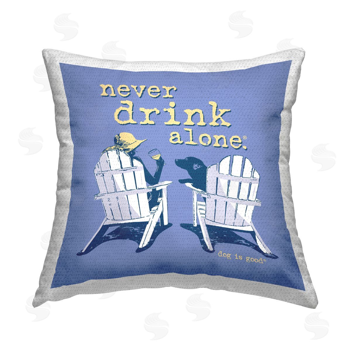 Dog Is Good Girl & Dog Drink Alone Outdoor Quick-Dry Polyester Printed Throw Pillow