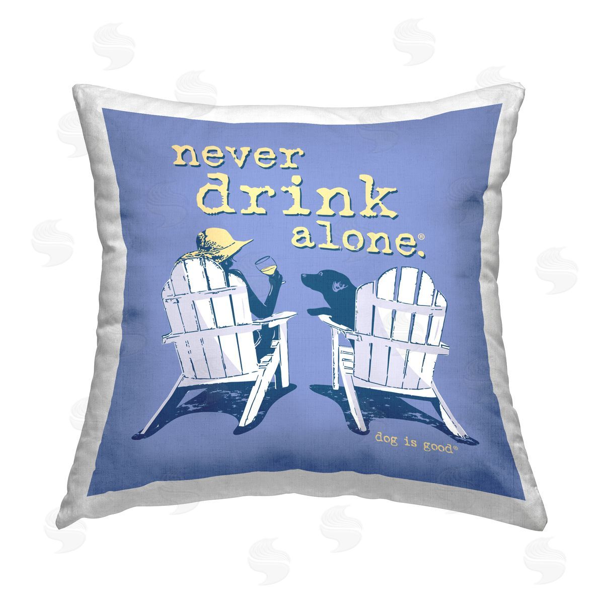 Dog Is Good Girl & Dog Drink Alone Printed Plush Polyester Throw Pillow