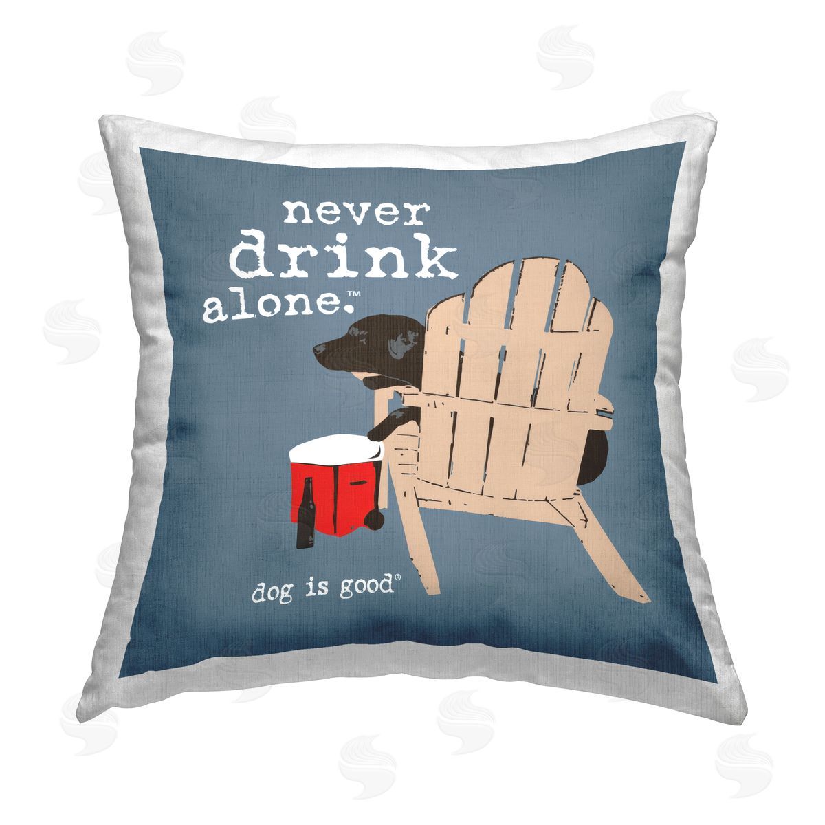 Dog Is Good Never Drink Alone Phrase Printed Plush Polyester Throw Pillow