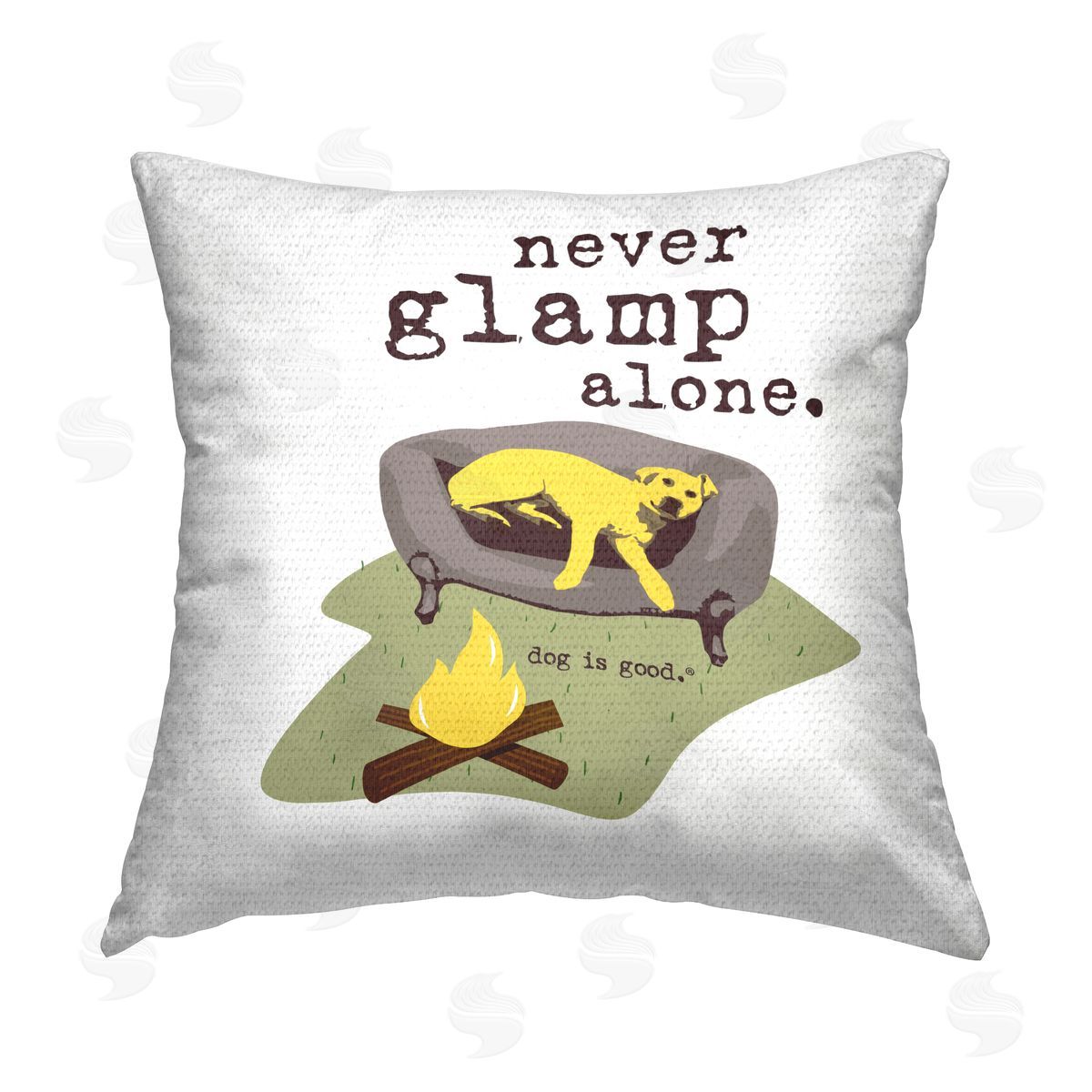 Dog Is Good Never Glamp Alone Dog Outdoor Quick-Dry Polyester Printed Throw Pillow