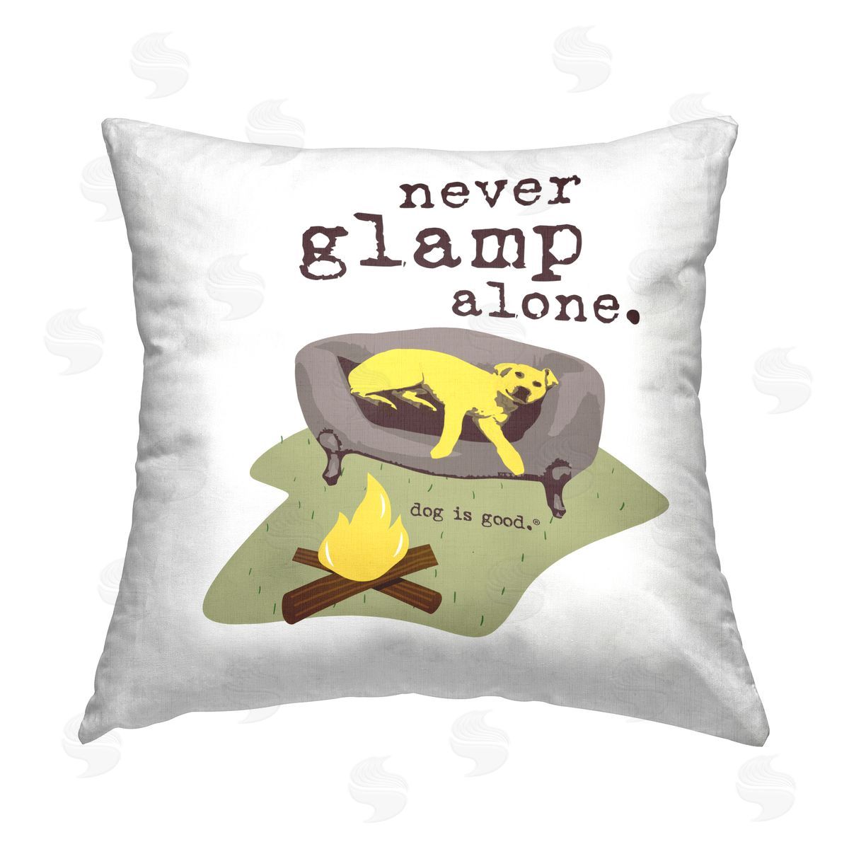 Dog Is Good Never Glamp Alone Dog Printed Plush Polyester Throw Pillow