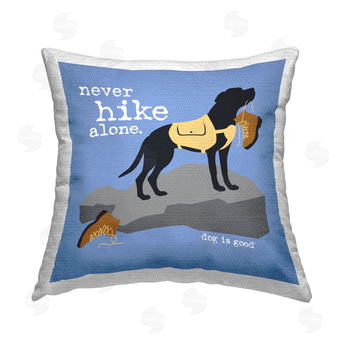 Dog Is Good Never Hike Alone Dog Outdoor Quick-Dry Polyester Printed Throw Pillow