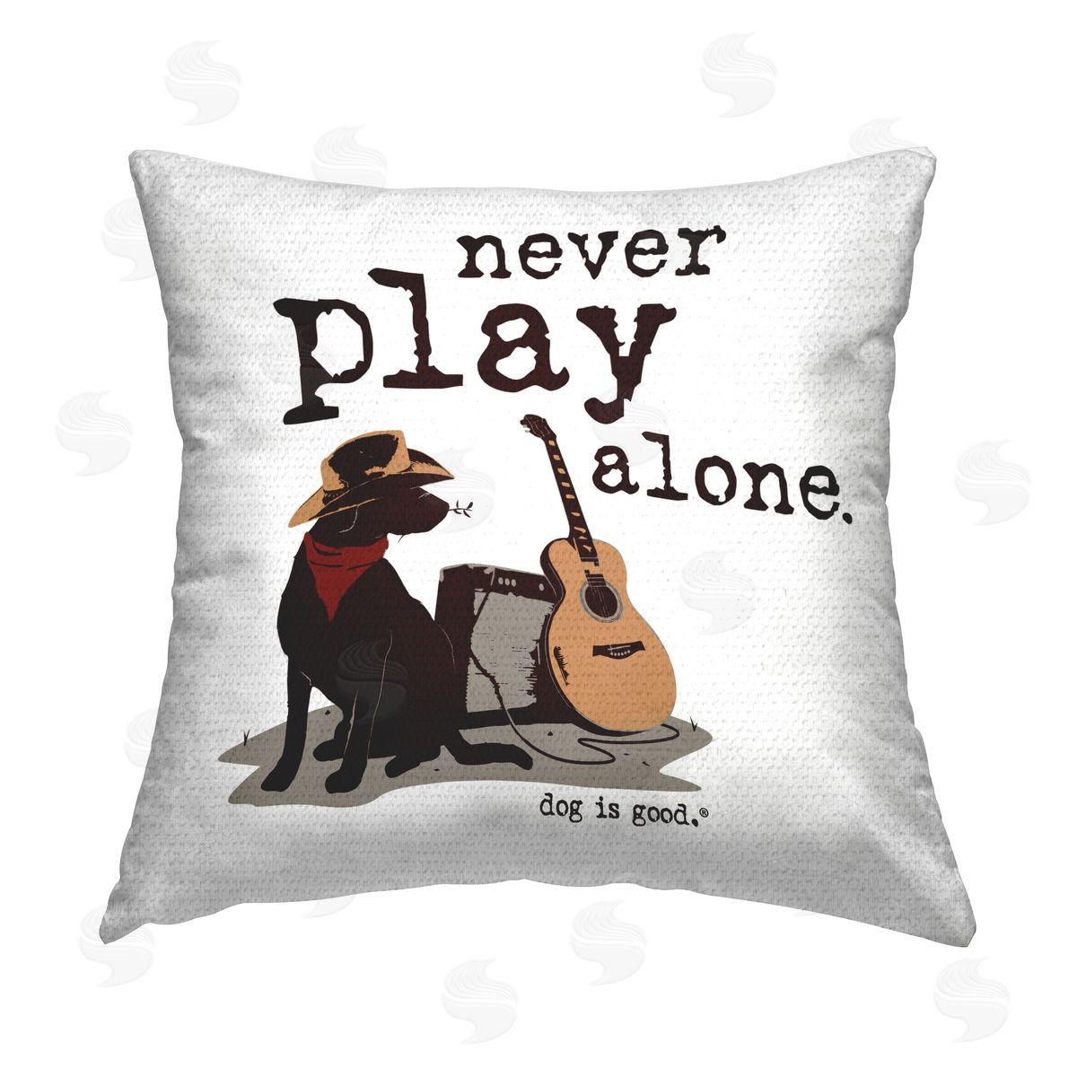 Dog Is Good Never Play Music Alone Outdoor Quick-Dry Polyester Printed Throw Pillow