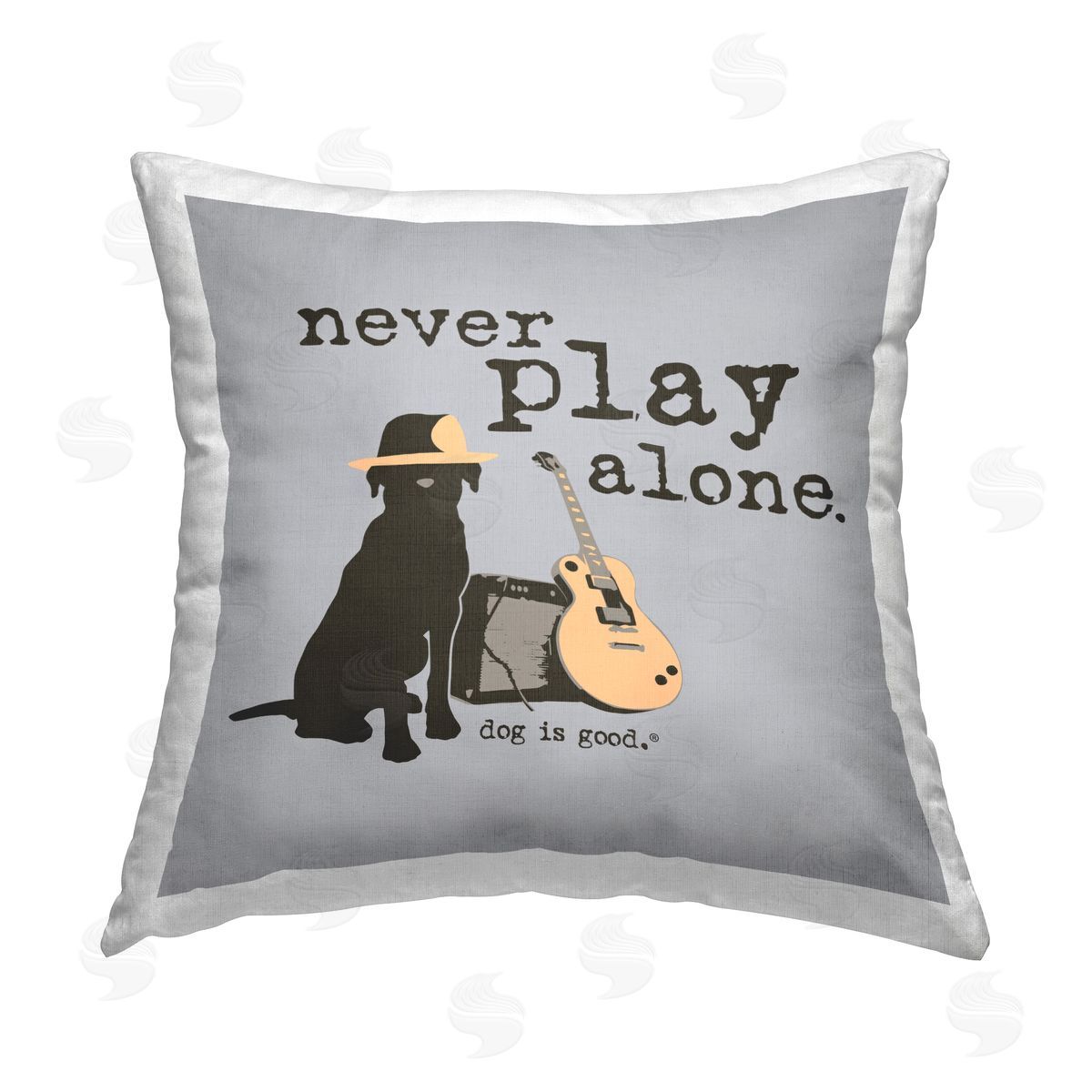 Dog Is Good Never Play Alone with Dog Printed Plush Polyester Throw Pillow