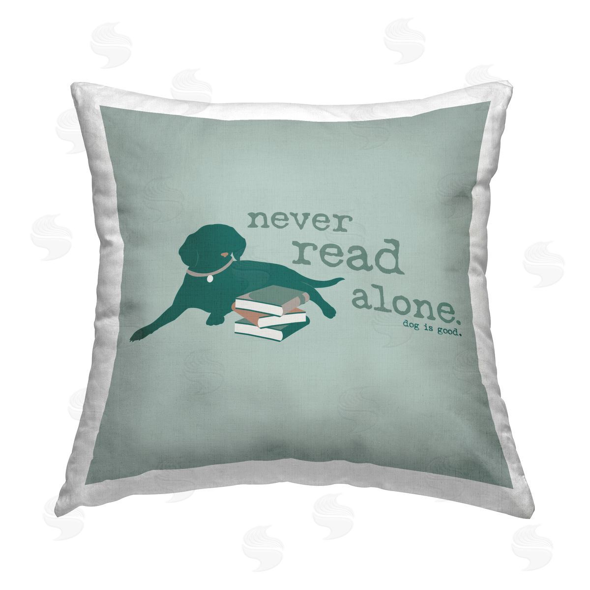 Dog Is Good Never Read Alone Dog Printed Plush Polyester Throw Pillow