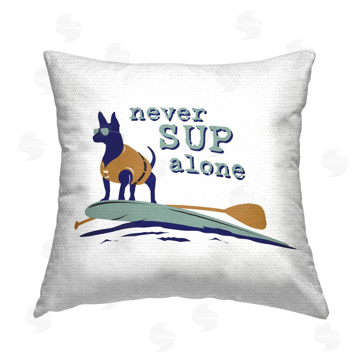 Dog Is Good Never Paddleboard Alone Dog Outdoor Quick-Dry Polyester Printed Throw Pillow