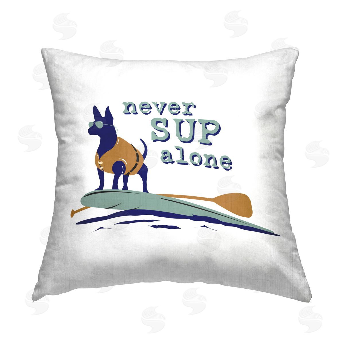 Dog Is Good Never Paddleboard Alone Dog Printed Plush Polyester Throw Pillow