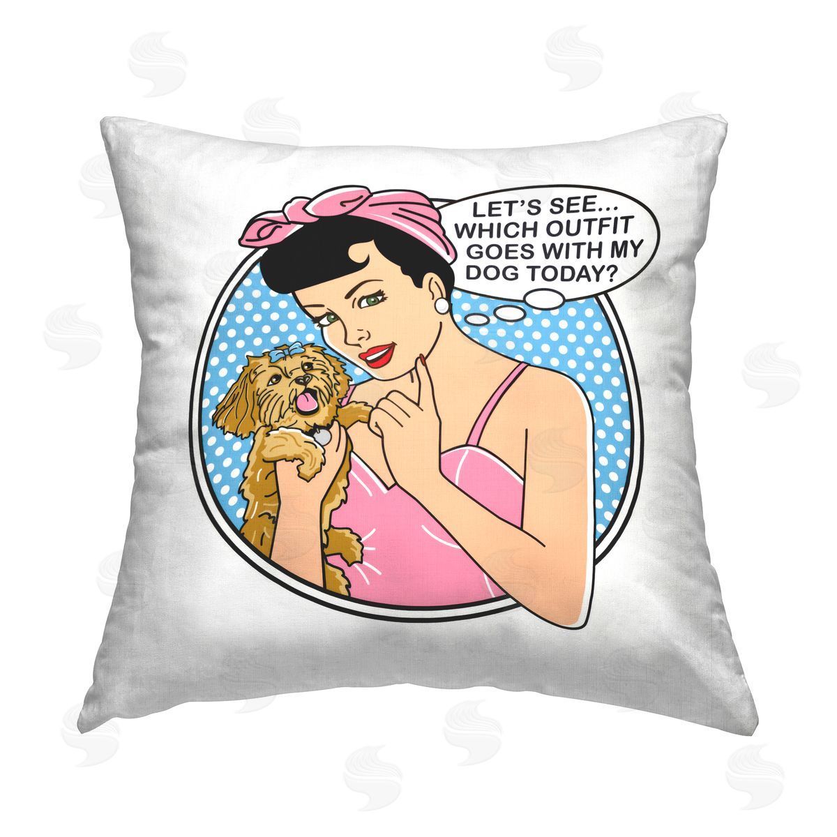 Dog Is Good Which Outfit with Dog Printed Plush Polyester Throw Pillow