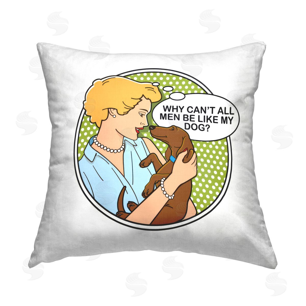 Dog Is Good Funny Men & Dogs Printed Plush Polyester Throw Pillow