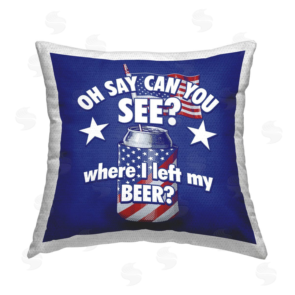 Jedco Brands Inc. Funny Patriotic Beer Outdoor Quick-Dry Polyester Printed Throw Pillow