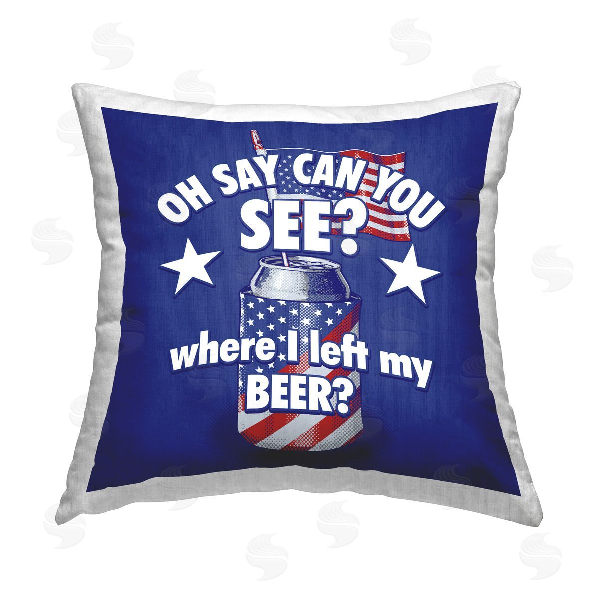 Jedco Brands Inc. Funny Patriotic Beer Printed Plush Polyester Throw Pillow