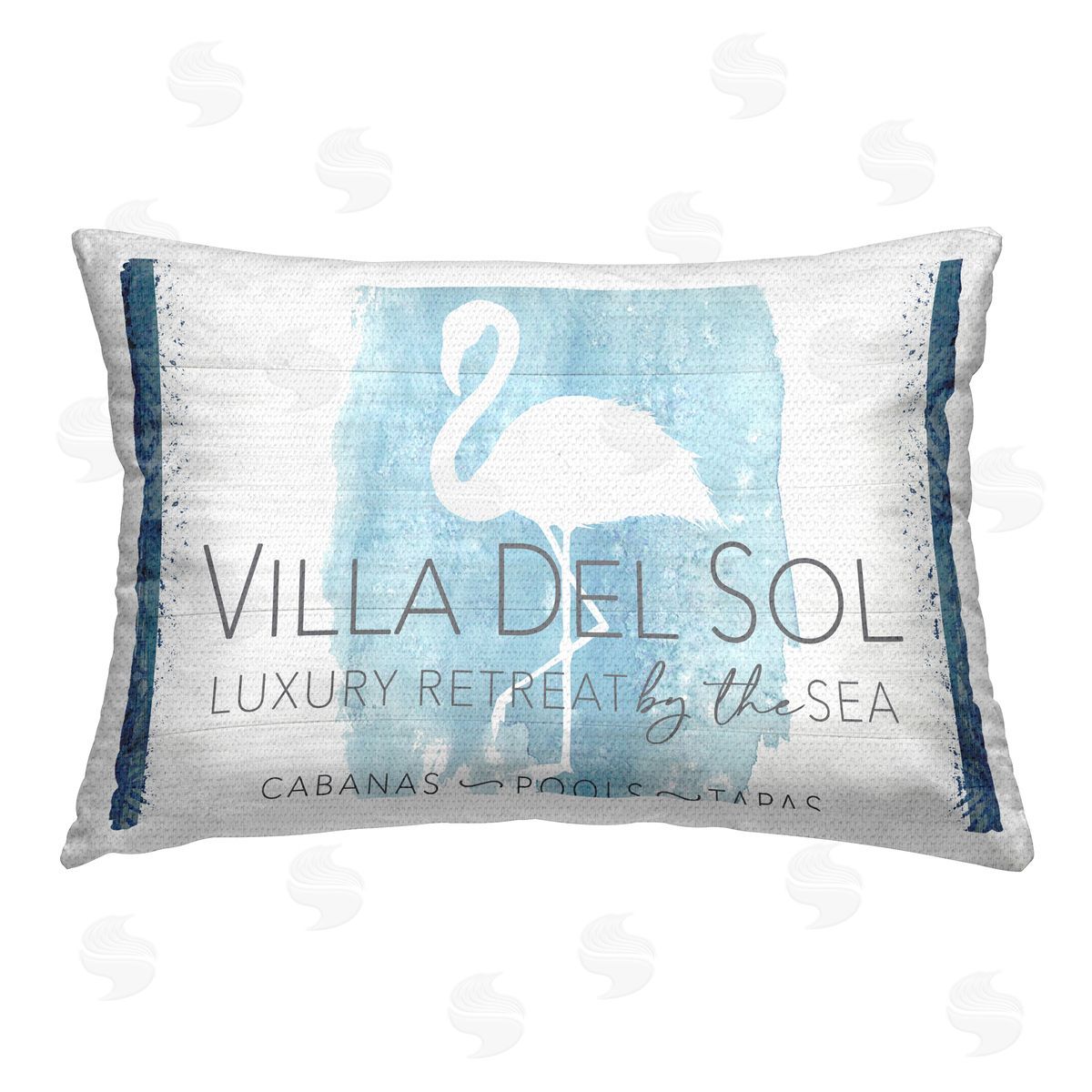 Fluidity/PDR LLC. Beach Retreat Flamingo Sign Outdoor Quick-Dry Polyester Printed Throw Pillow