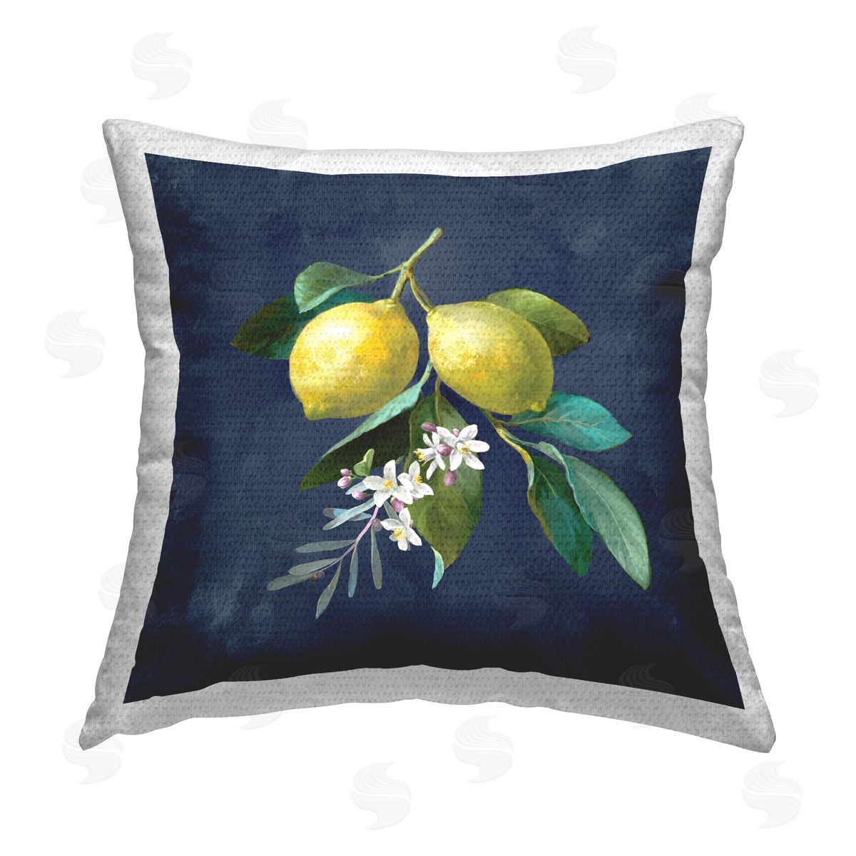 Danhui Nai Lemon Branches on Blue Outdoor Quick-Dry Polyester Printed Throw Pillow