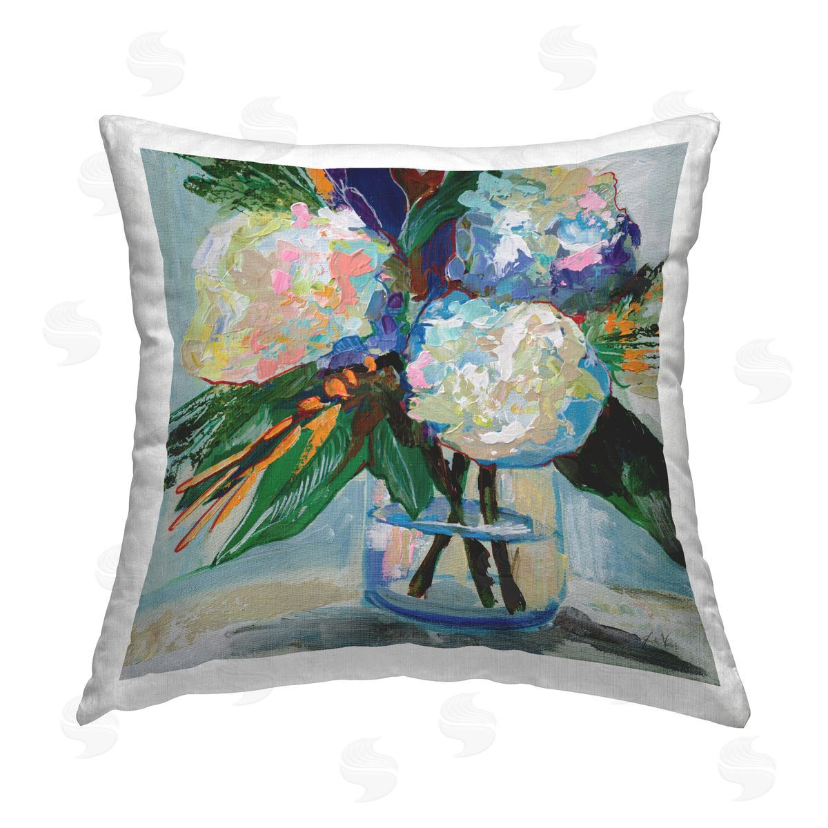 Jeanette Vertentes Bold Summer Blooms Printed Plush Polyester Throw Pillow