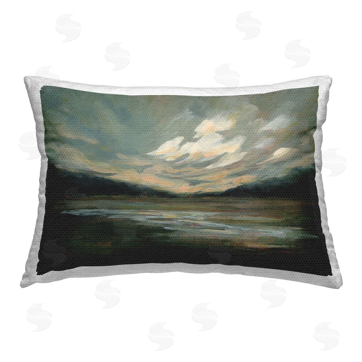 Haley Knighten Billowing Clouds Landscape Outdoor Quick-Dry Polyester Printed Throw Pillow