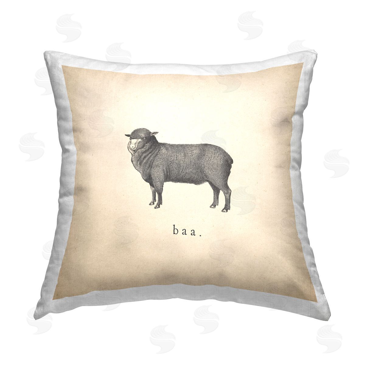 Wild Apple Portfolio Baa Farm Sheep Sounds Printed Plush Polyester Throw Pillow