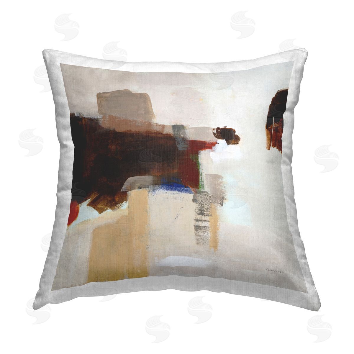 Pamela Munger American Rust Abstraction Printed Plush Polyester Throw Pillow