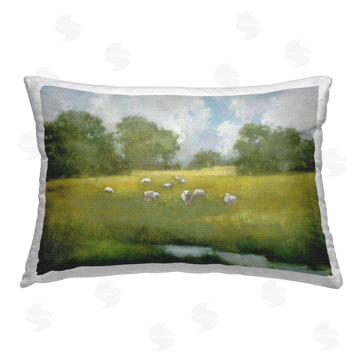 Julia Purinton Sun Grazing Sheep Outdoor Quick-Dry Polyester Printed Throw Pillow