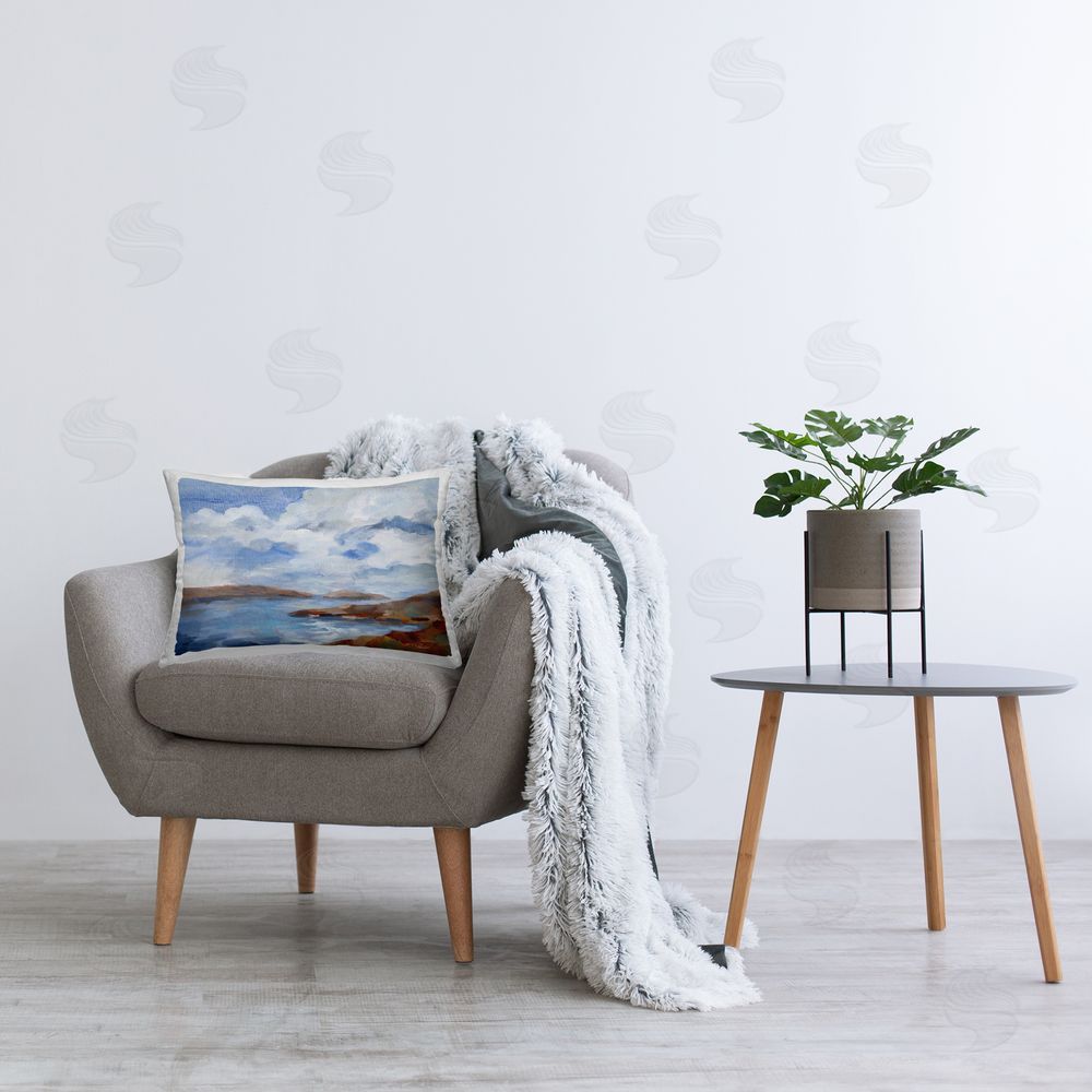 Silvia Vassileva Islands Beach View Printed Plush Polyester Throw Pillow On Chair