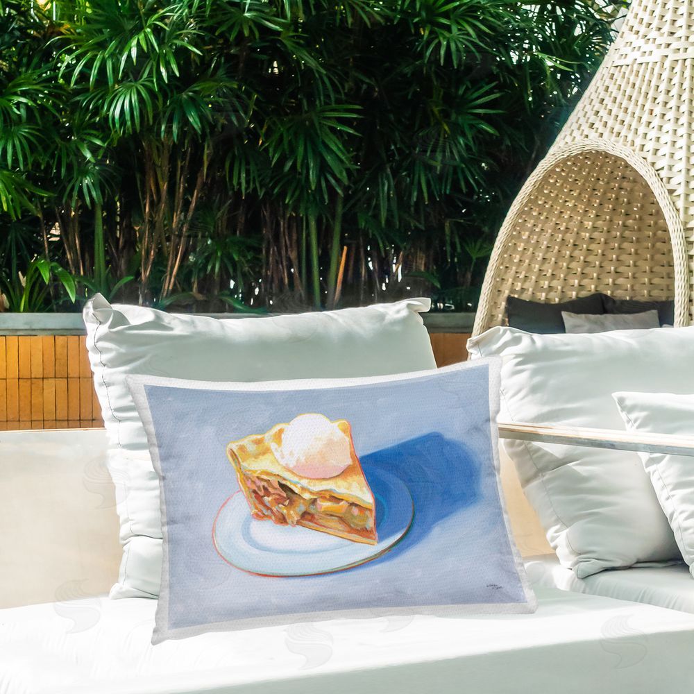 Wellington Studio Apple Pie Still Life Outdoor Quick-Dry Polyester Printed Throw Pillow in Back Yard