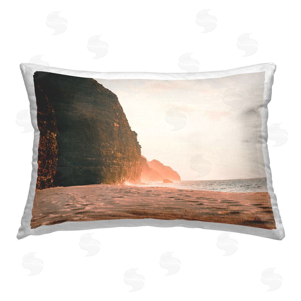 Max Blakesberg Studios Hawaiian Glow Shoreline Printed Plush Polyester Throw Pillow