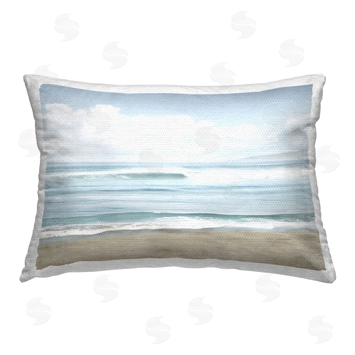 Mike Calascibetta Soothing Beach Waves Outdoor Quick-Dry Polyester Printed Throw Pillow