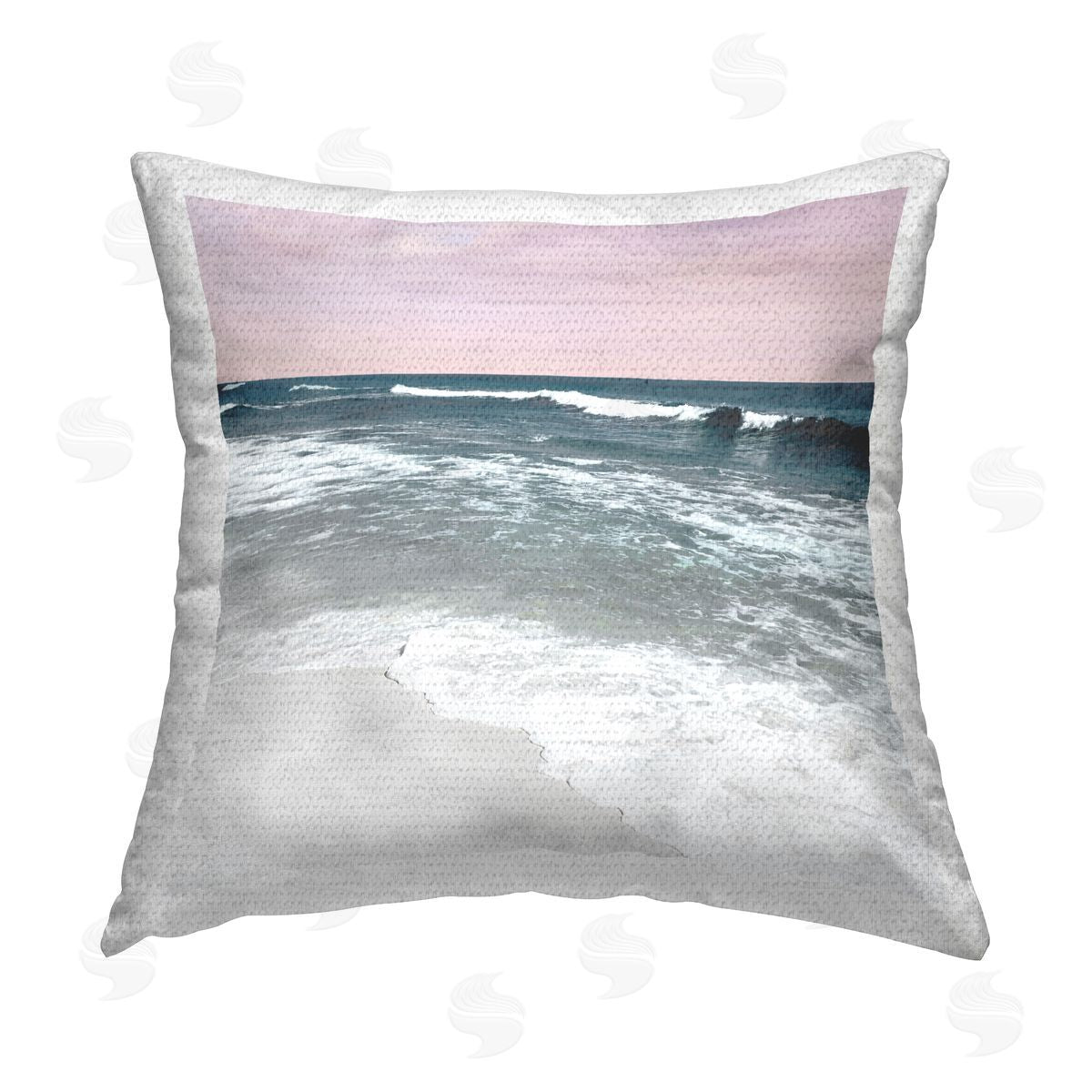 Nan Rolling Waves Seascape Outdoor Quick-Dry Polyester Printed Throw Pillow