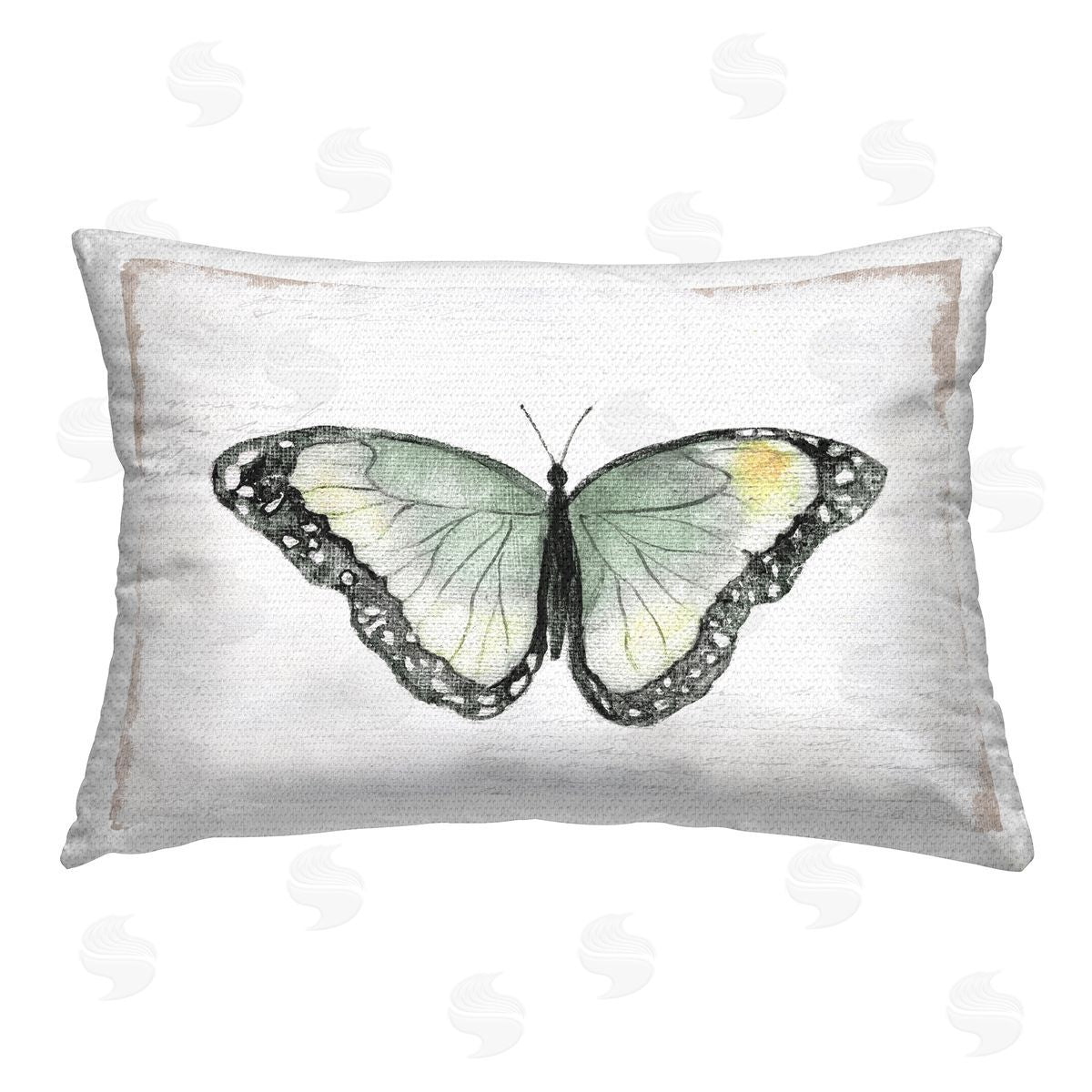 Janet Tava Simple Butterfly Visage Outdoor Quick-Dry Polyester Printed Throw Pillow