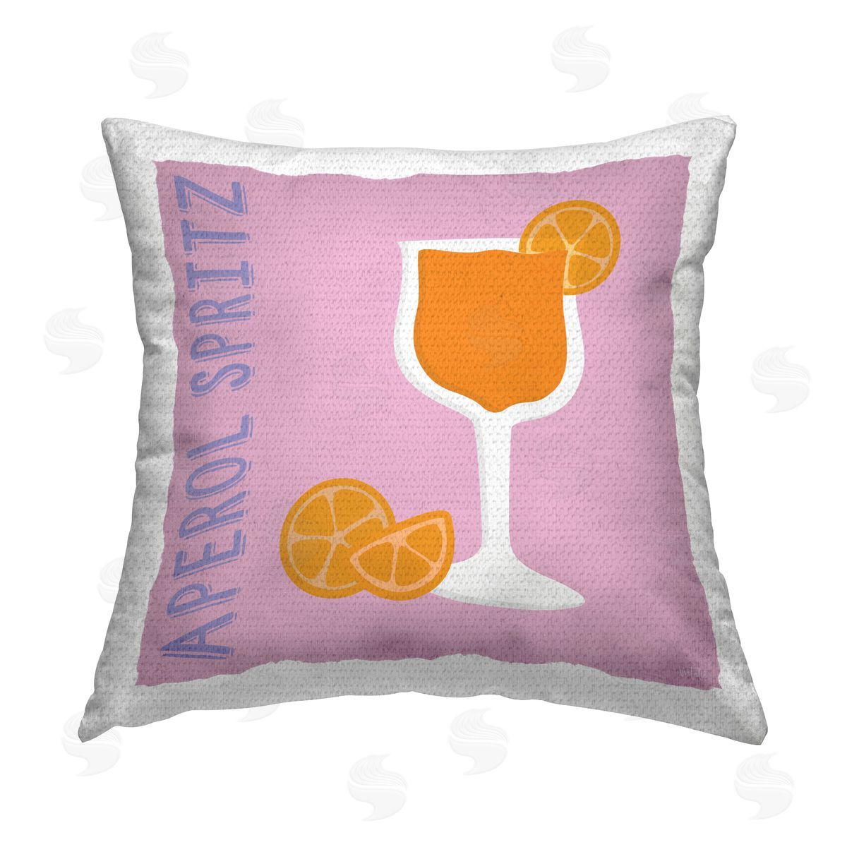 Natalie Carpentieri Aperol Spritz Cocktail Outdoor Quick-Dry Polyester Printed Throw Pillow
