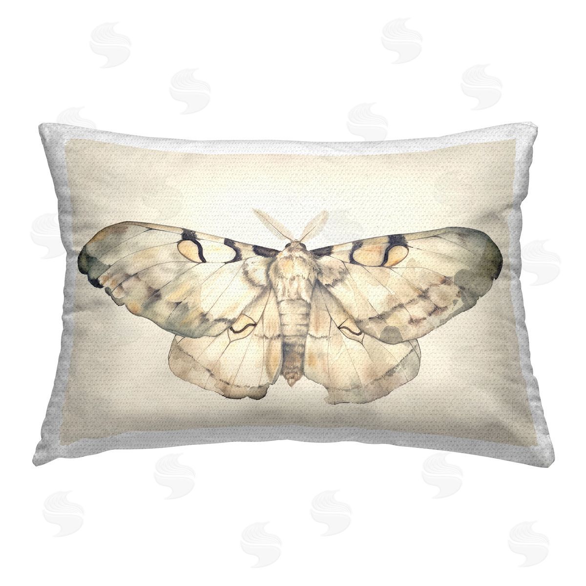 Petal Prints Design Dusty Beige Moth Outdoor Quick-Dry Polyester Printed Throw Pillow