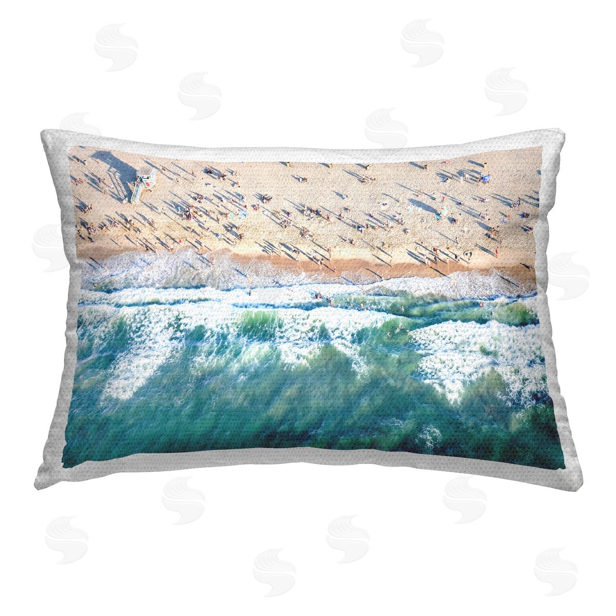 Sisi and Seb Aerial Tide Beach Foam Outdoor Quick-Dry Polyester Printed Throw Pillow