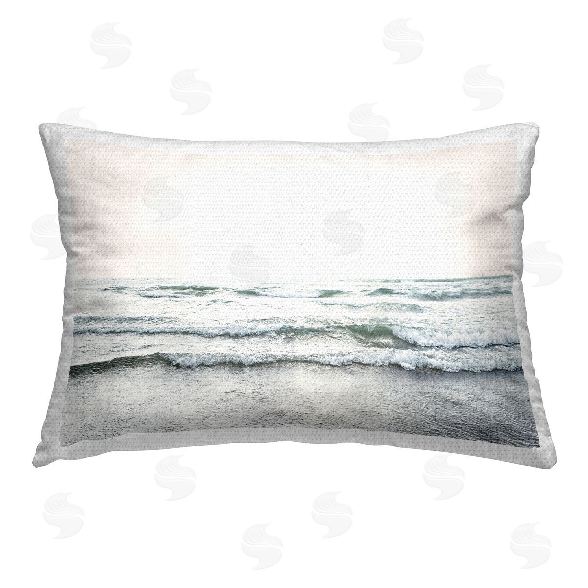 Sisi and Seb Rolling Tide Waves Outdoor Quick-Dry Polyester Printed Throw Pillow