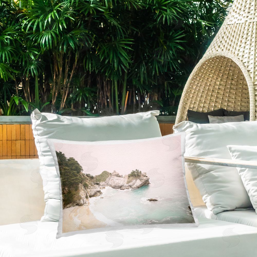 Sisi and Seb McWays Falls Seascape Outdoor Quick-Dry Polyester Printed Throw Pillow in Back Yard