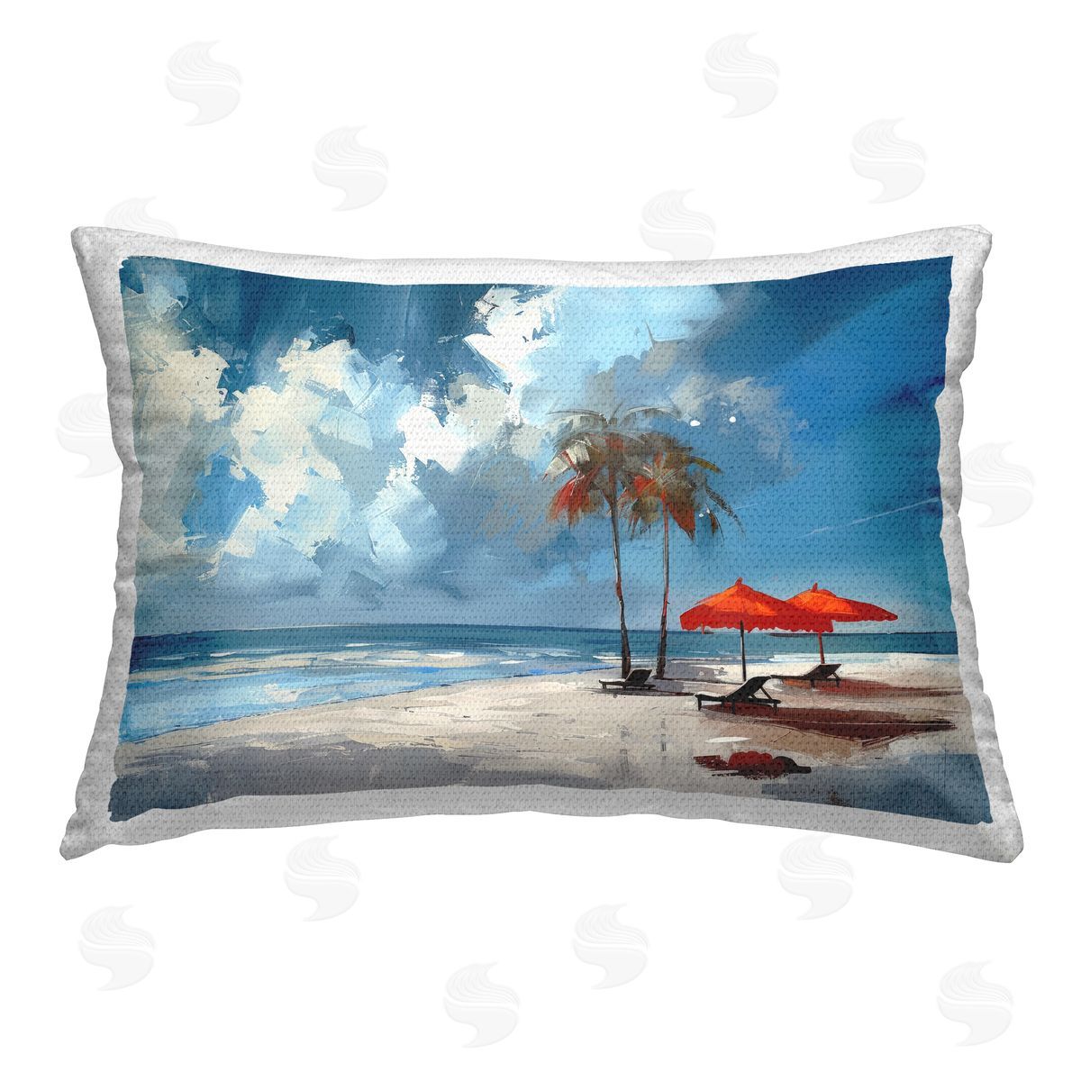 Irena Orlov Sunny Seaside Palette Outdoor Quick-Dry Polyester Printed Throw Pillow