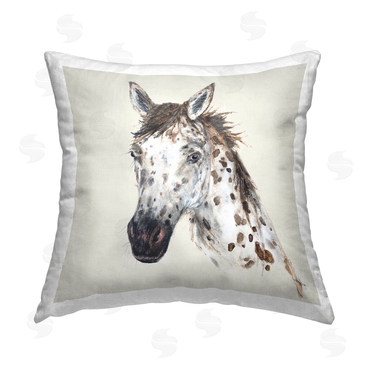 Filippo Ioco Charming Spotted Horse Printed Plush Polyester Throw Pillow