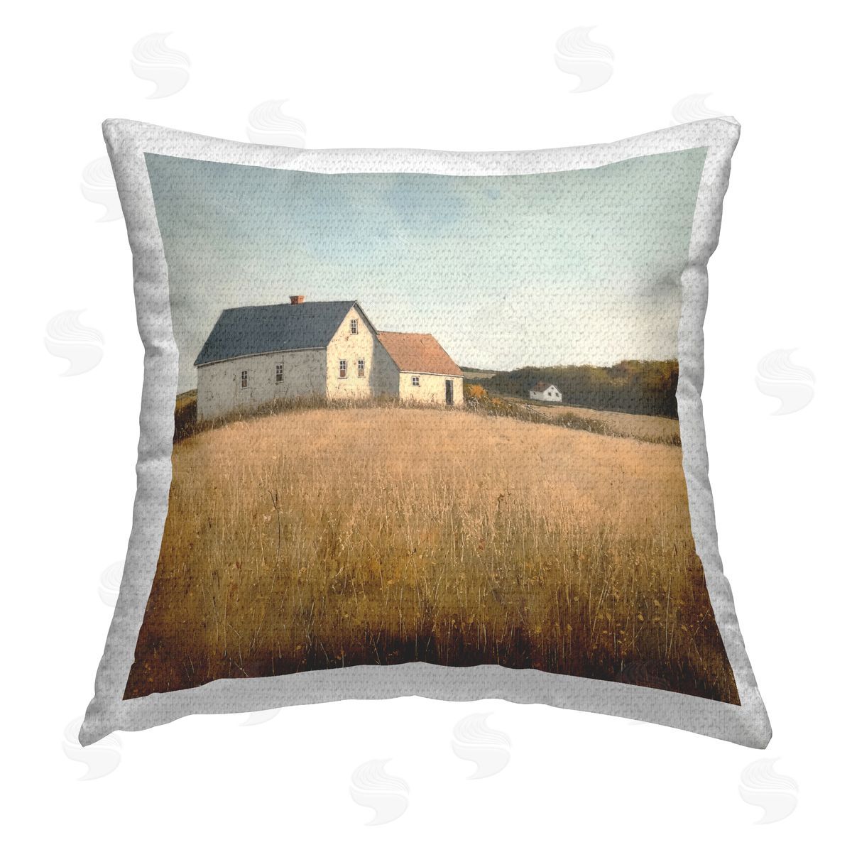 Steve Hunziker Clear Sky over Barn Outdoor Quick-Dry Polyester Printed Throw Pillow