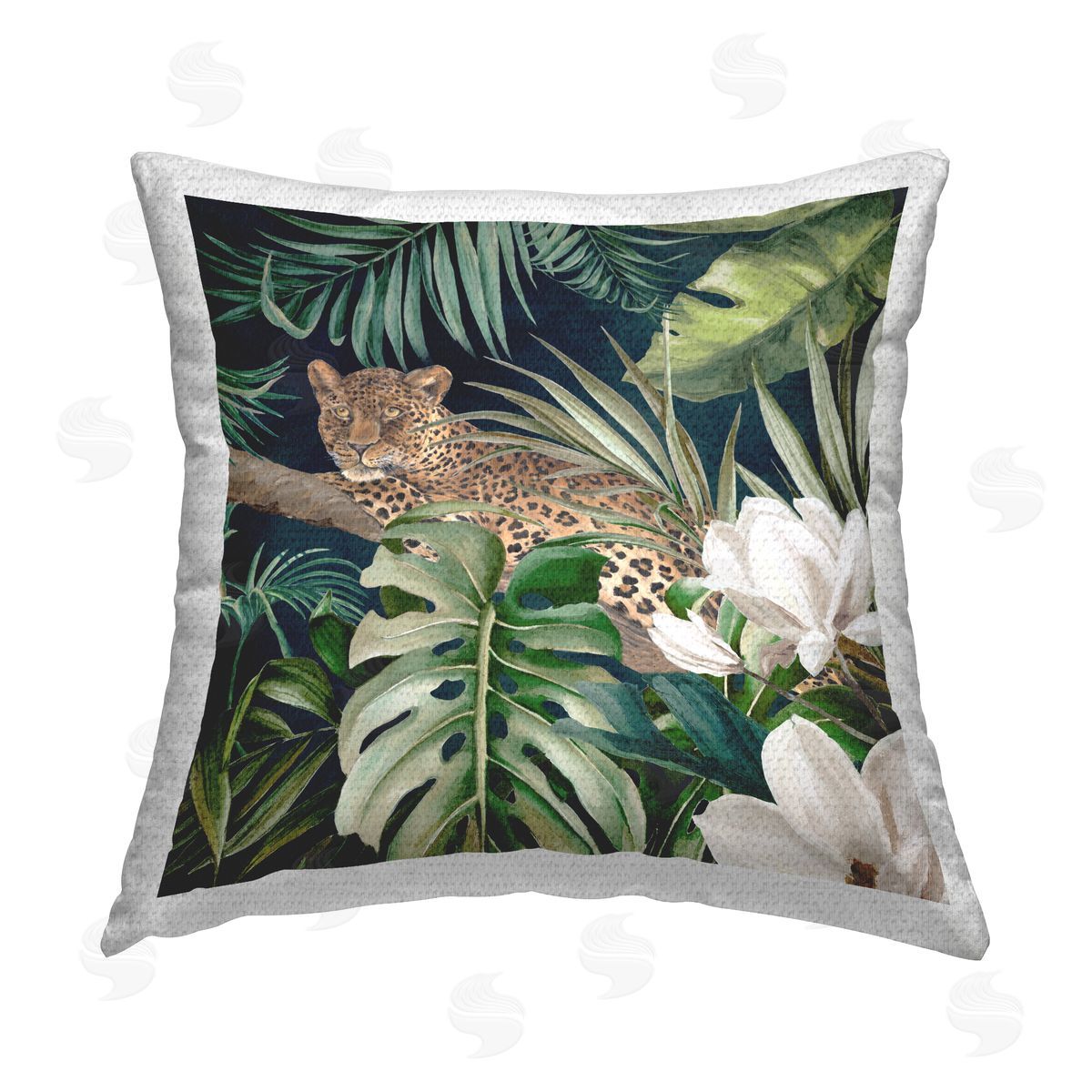 Eli Jones Tropical Jungle Leopard Outdoor Quick-Dry Polyester Printed Throw Pillow