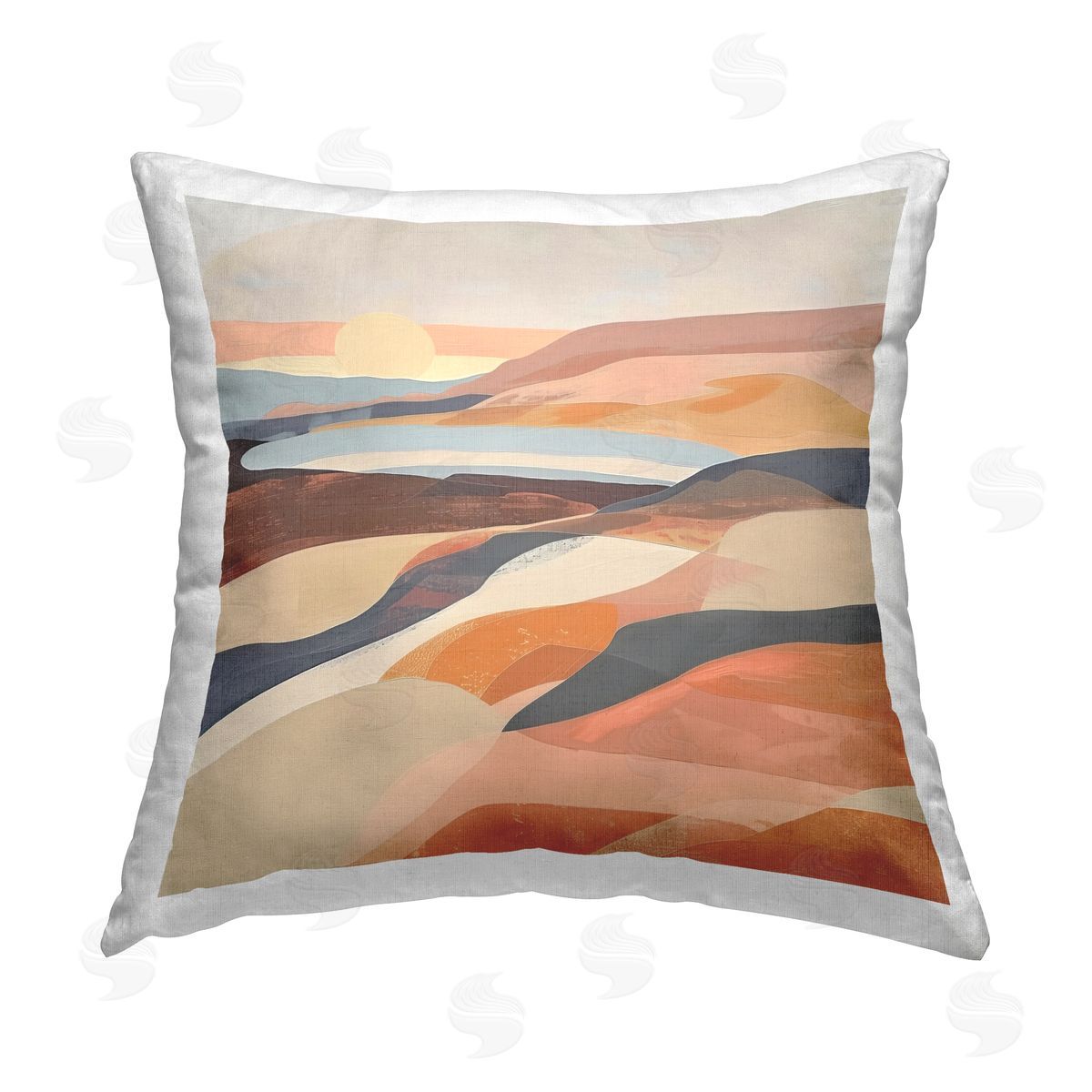 Irena Orlov Layered Canyon Hills Printed Plush Polyester Throw Pillow