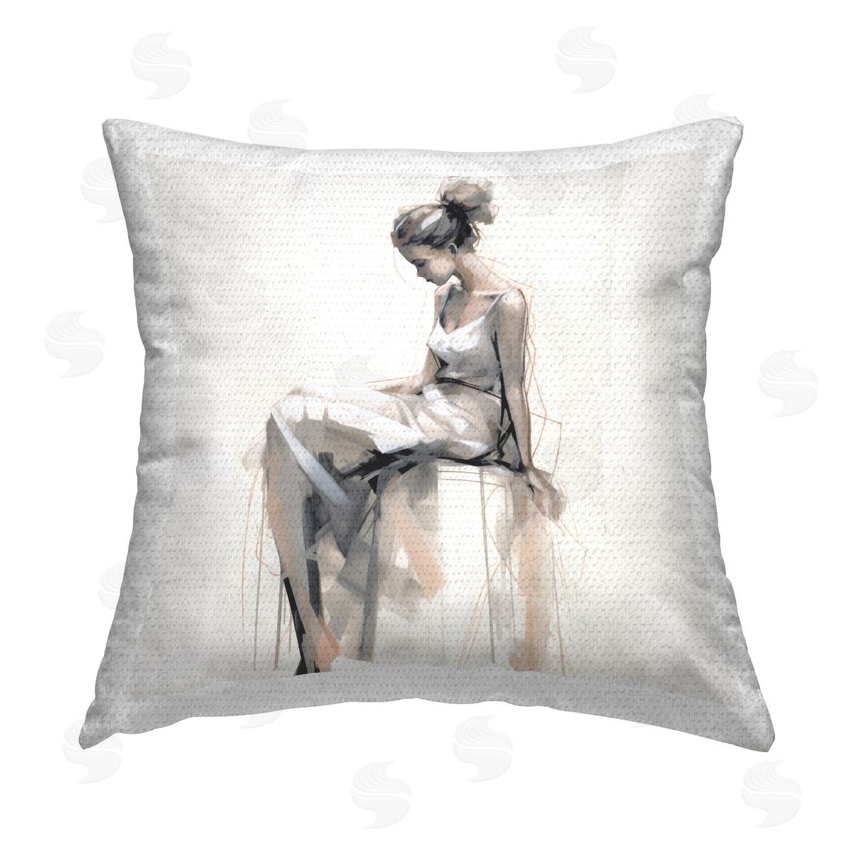 Irena Orlov Female Portrait Impression Outdoor Quick-Dry Polyester Printed Throw Pillow