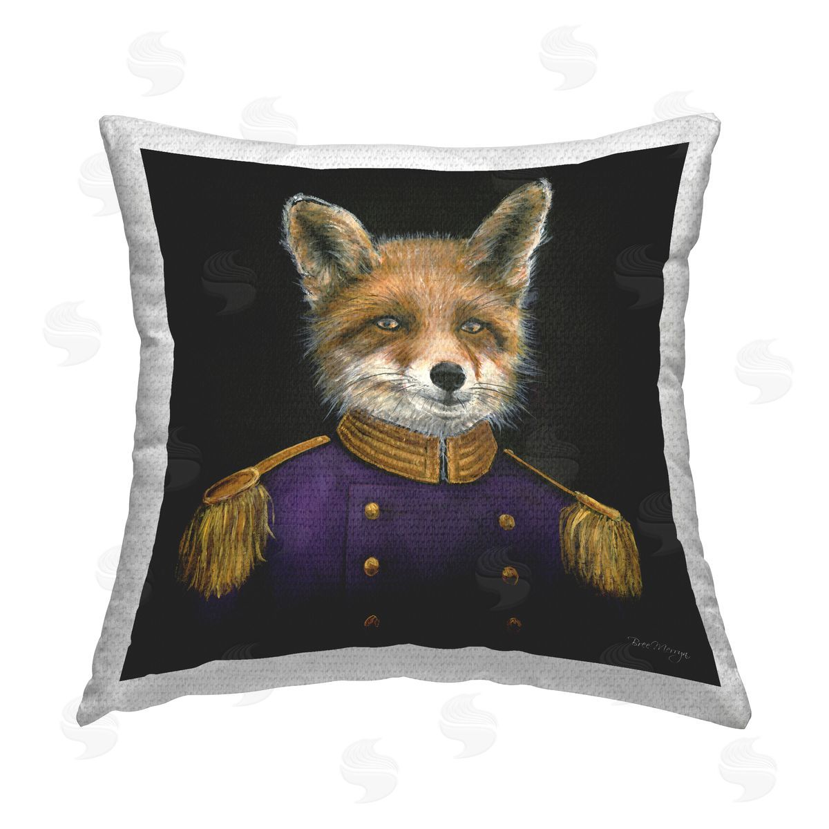 Bree Merryn Military Coat Fox Outdoor Quick-Dry Polyester Printed Throw Pillow