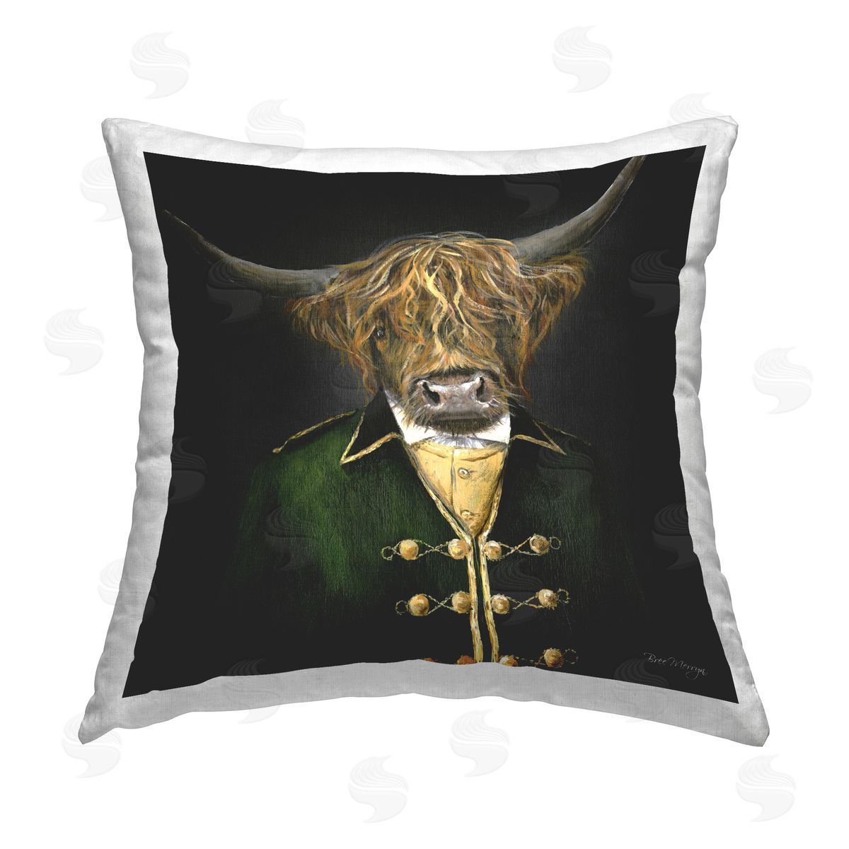 Bree Merryn Colonial Coat Cattle Printed Plush Polyester Throw Pillow