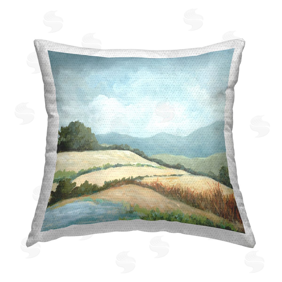 Jacob Q Scenic Rural Hills Outdoor Quick-Dry Polyester Printed Throw Pillow
