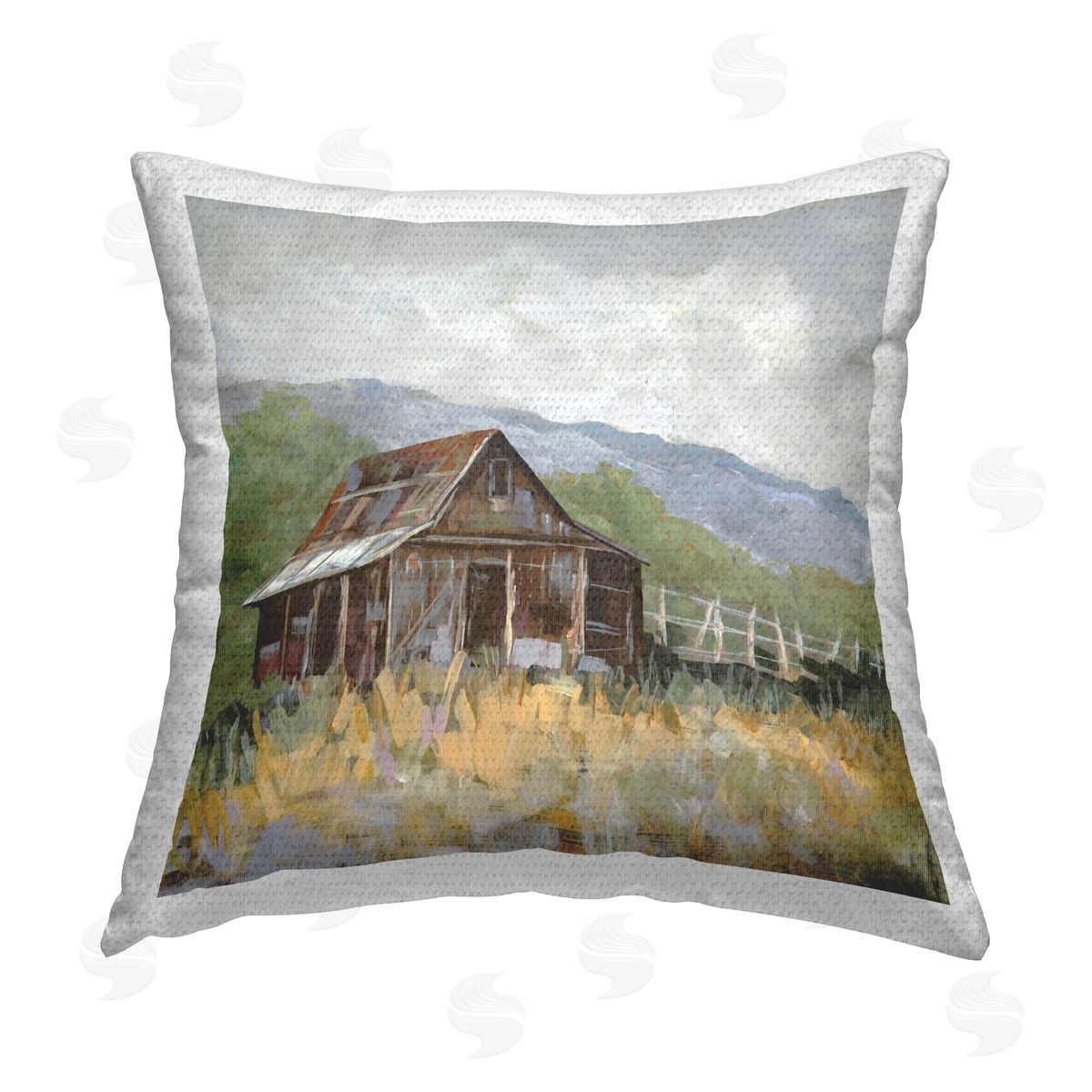 Jacob Q Rustic Rural Lodge Outdoor Quick-Dry Polyester Printed Throw Pillow