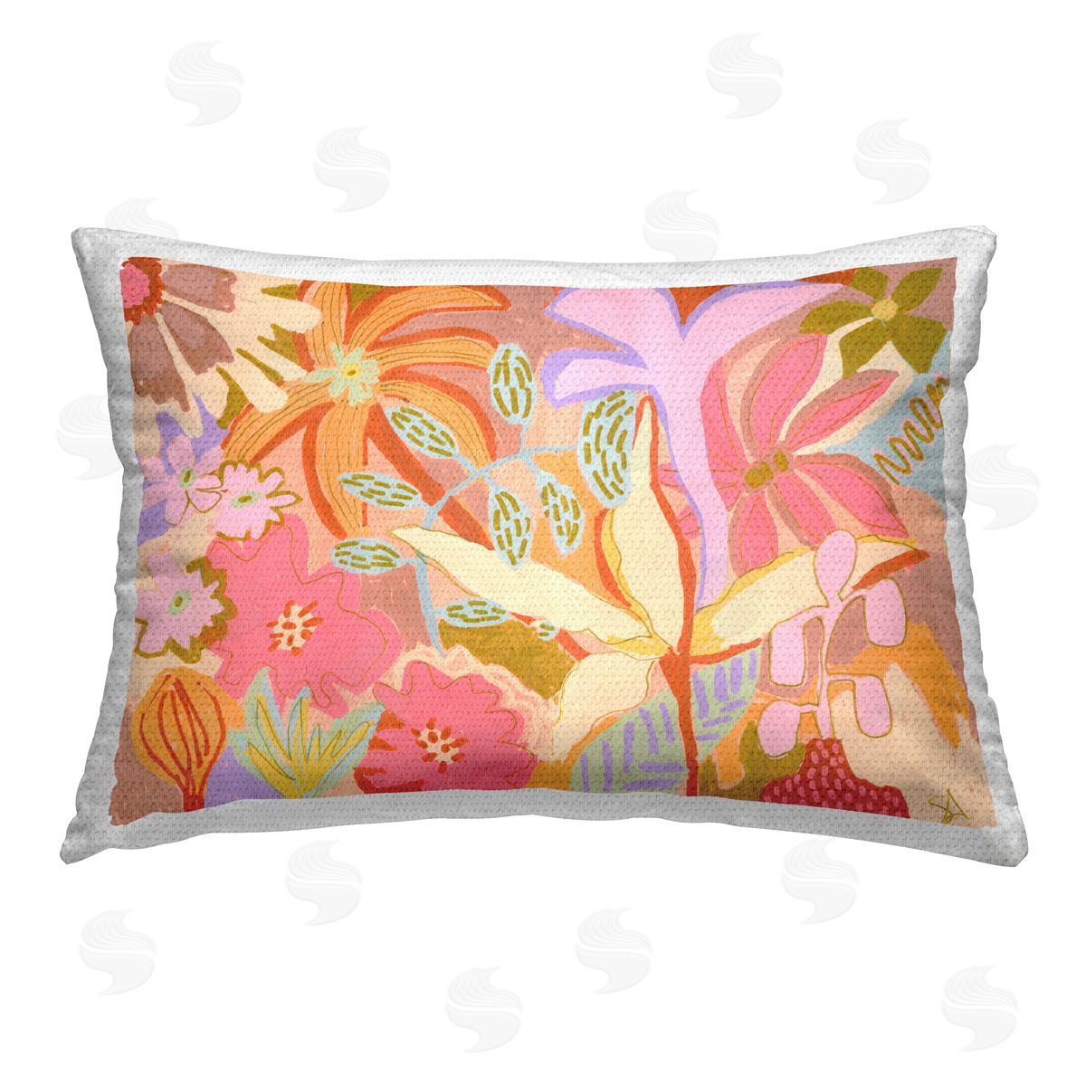 Suzanne Allard Soft Expressive Botanicals Outdoor Quick-Dry Polyester Printed Throw Pillow