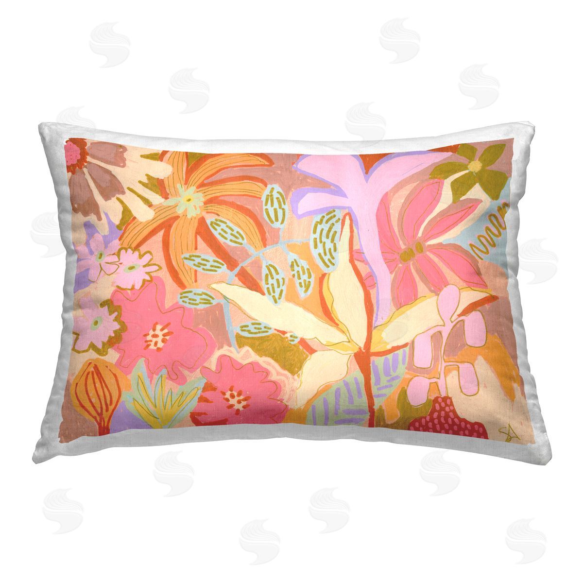 Suzanne Allard Soft Expressive Botanicals Printed Plush Polyester Throw Pillow