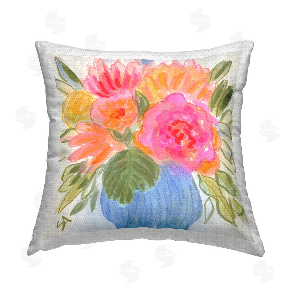 Suzanne Allard Full Blossoms Bouquet Outdoor Quick-Dry Polyester Printed Throw Pillow